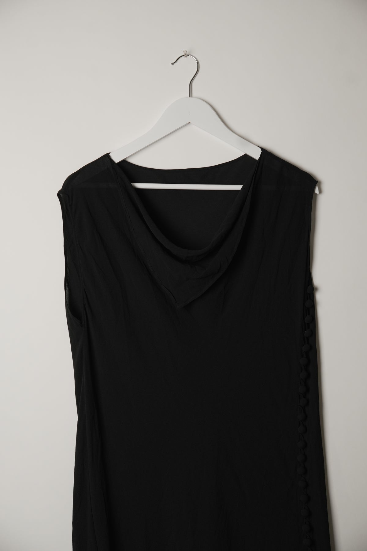 Hiroko Koshino Silk Blend Sleeveless Side Button Down Dress