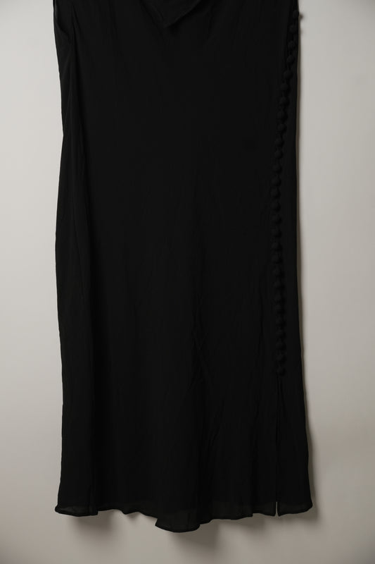 Hiroko Koshino Silk Blend Sleeveless Side Button Down Dress