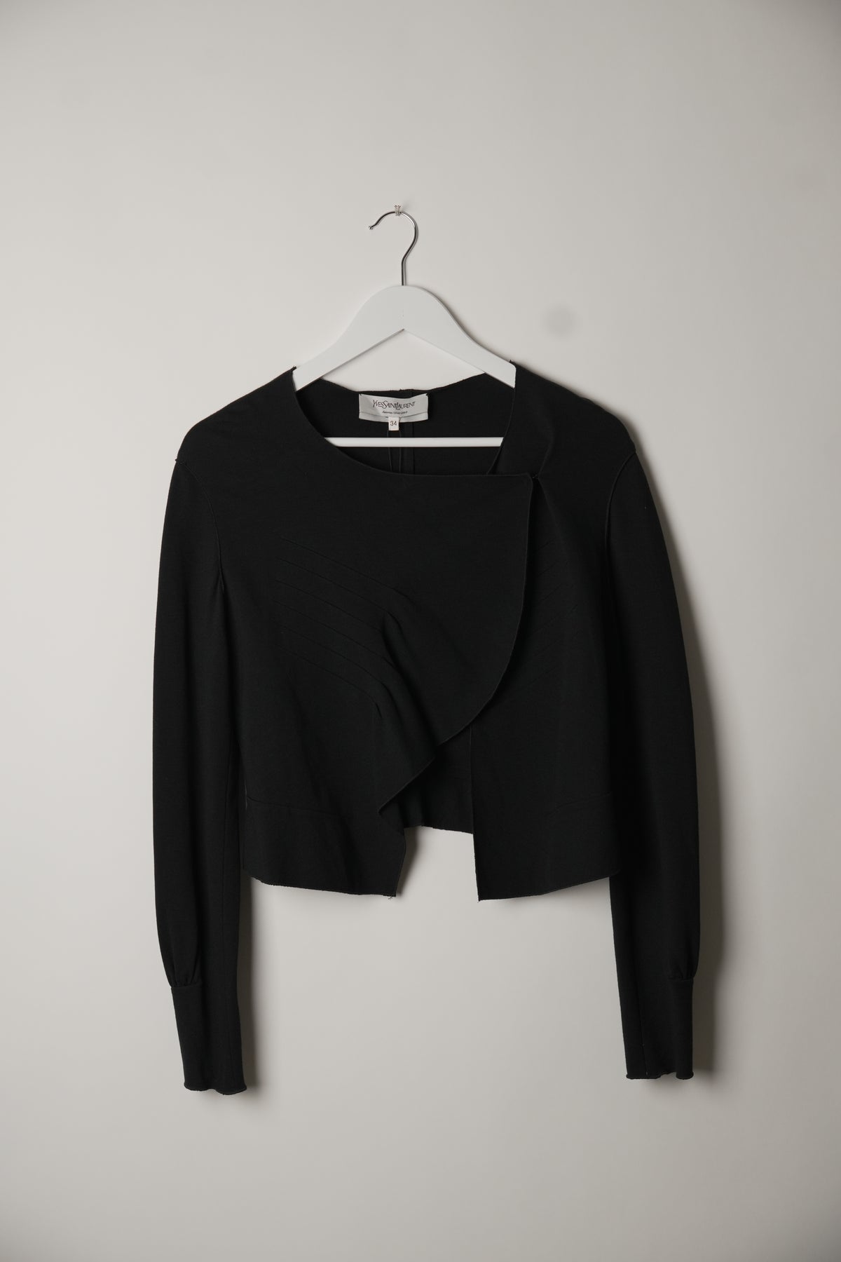 Yves Saint Laurent Asymmetric Black Cardigan