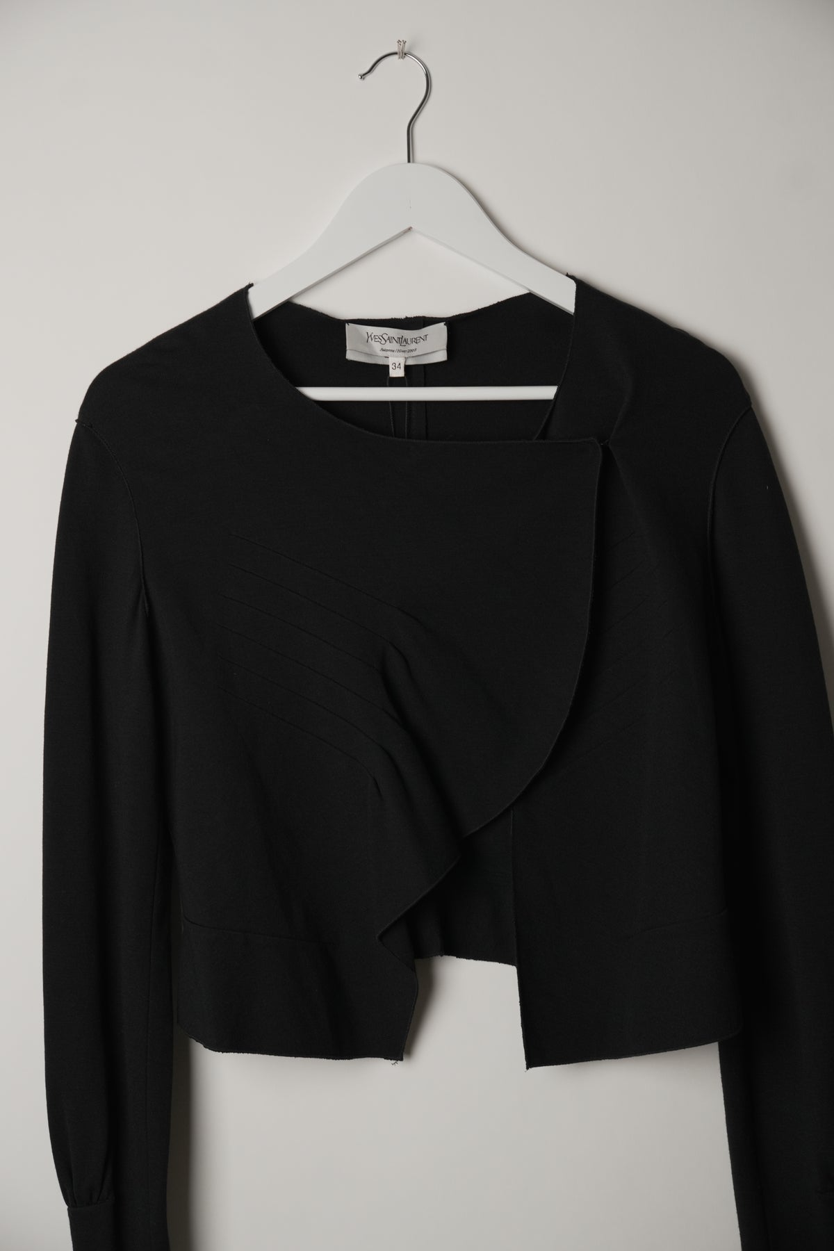 Yves Saint Laurent Asymmetric Black Cardigan