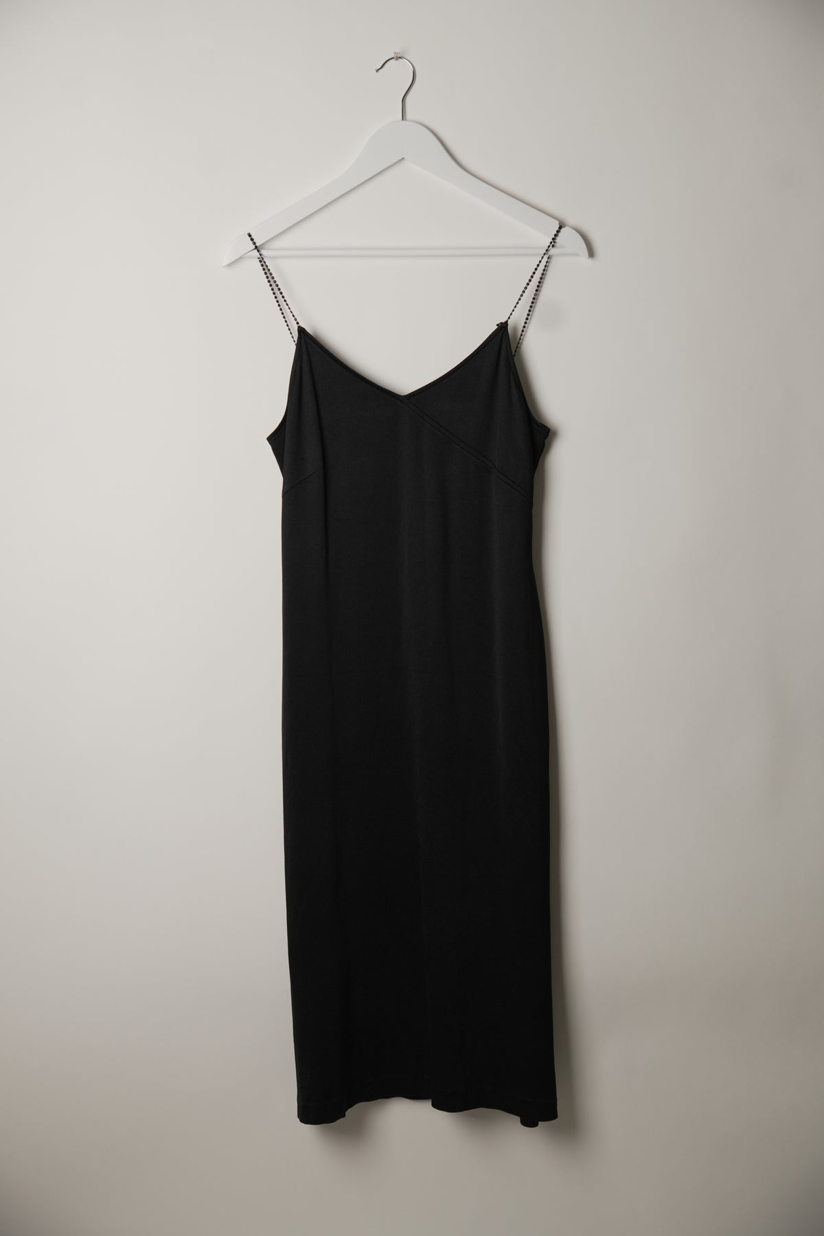 Givenchy Black V-Neck Camisole Dress with Beaded Chain Straps