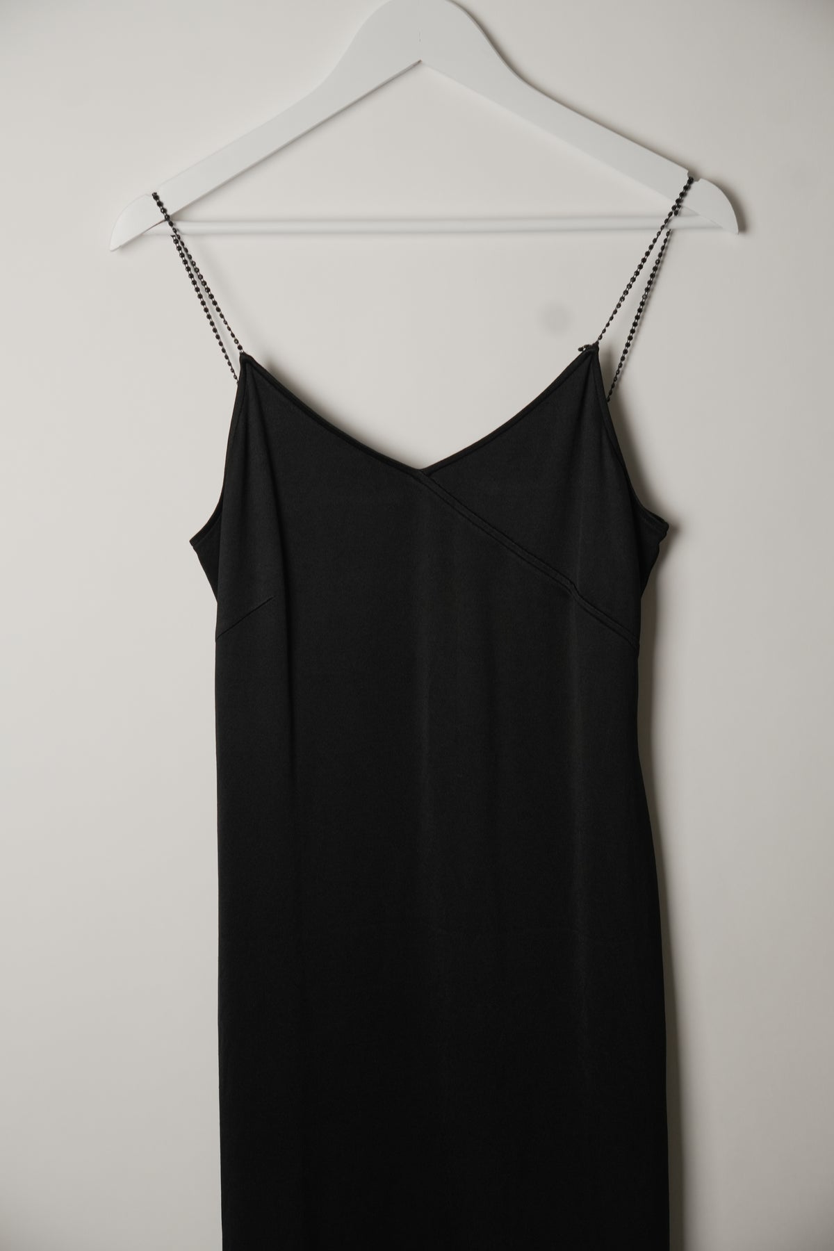 Givenchy Black V-Neck Camisole Dress with Beaded Chain Straps
