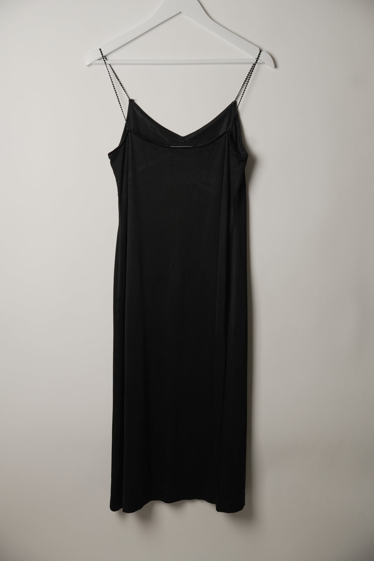 Givenchy Black V-Neck Camisole Dress with Beaded Chain Straps