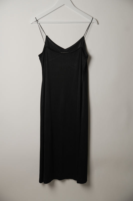 Givenchy Black V-Neck Camisole Dress with Beaded Chain Straps