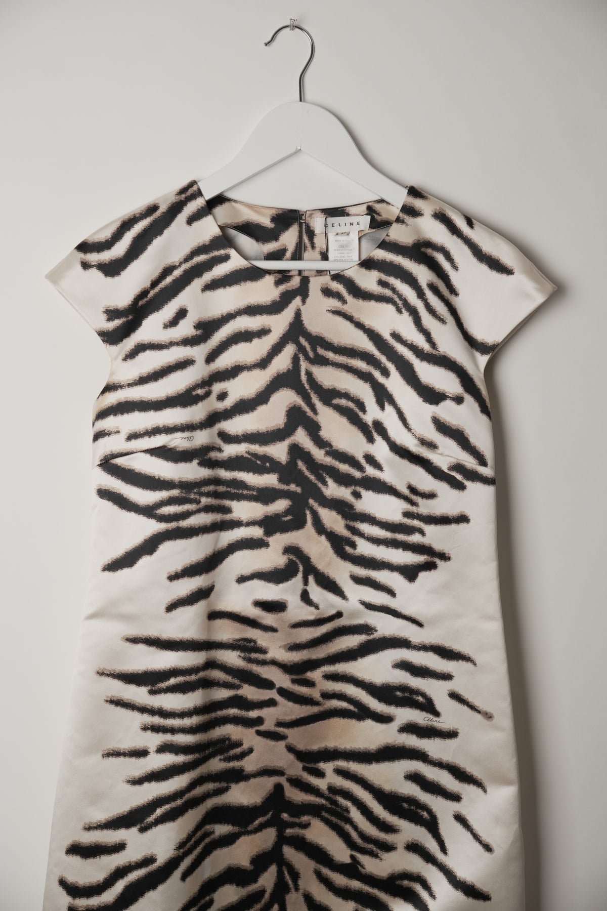 Celine Silk Zebra Sless Dress