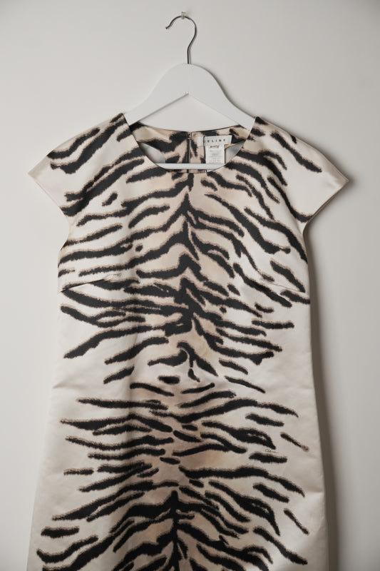 Celine Silk Zebra Sless Dress