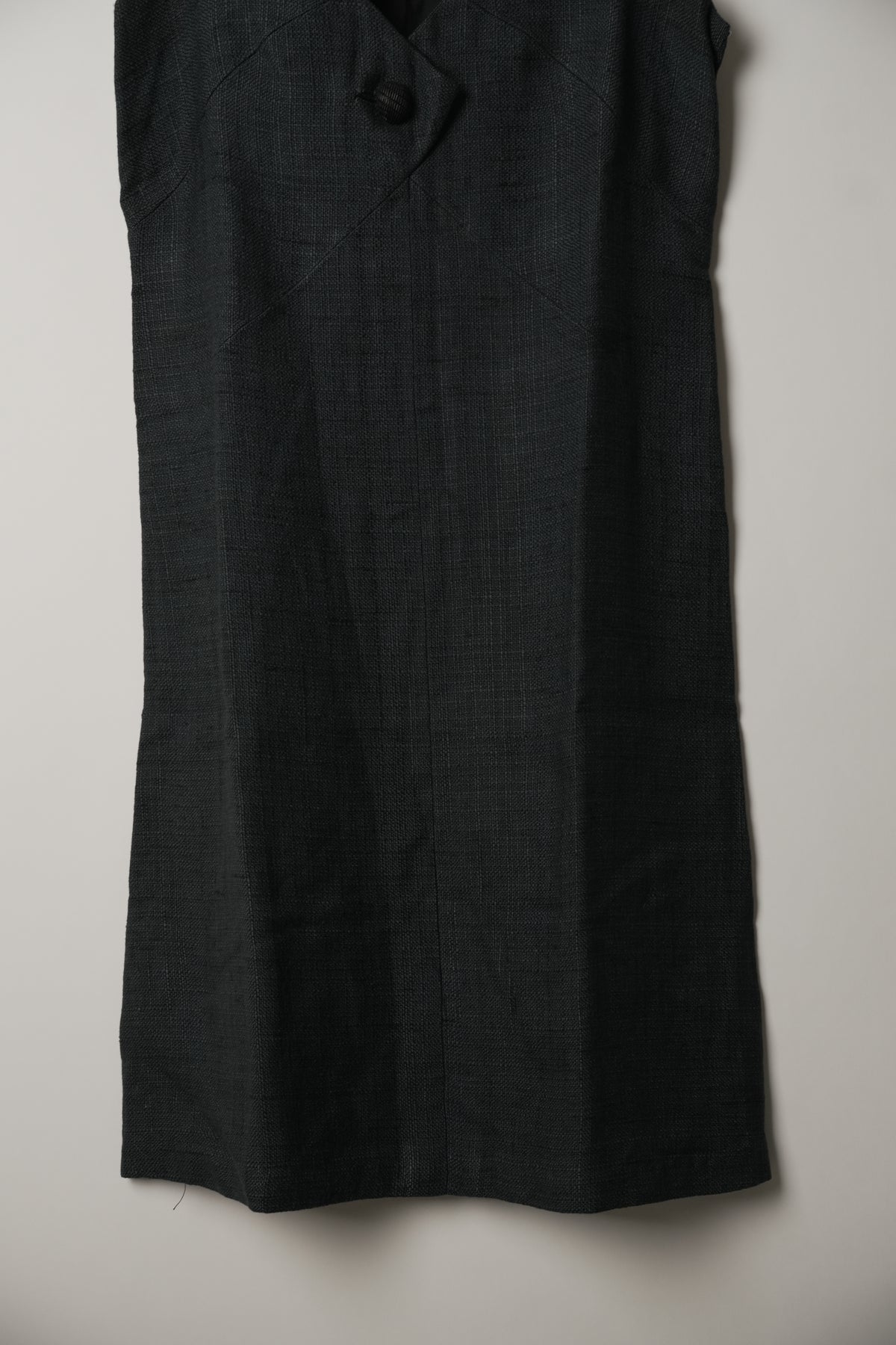 Christian Dior Sleeveless Button Diamond Cutout Linen Blend Dress