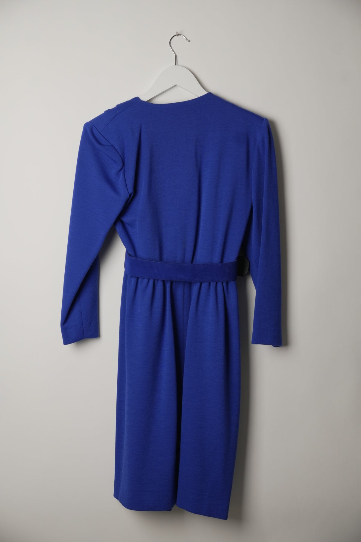 Givenchy Blue Pleated Shoulder Long Sleeve Coat Dress