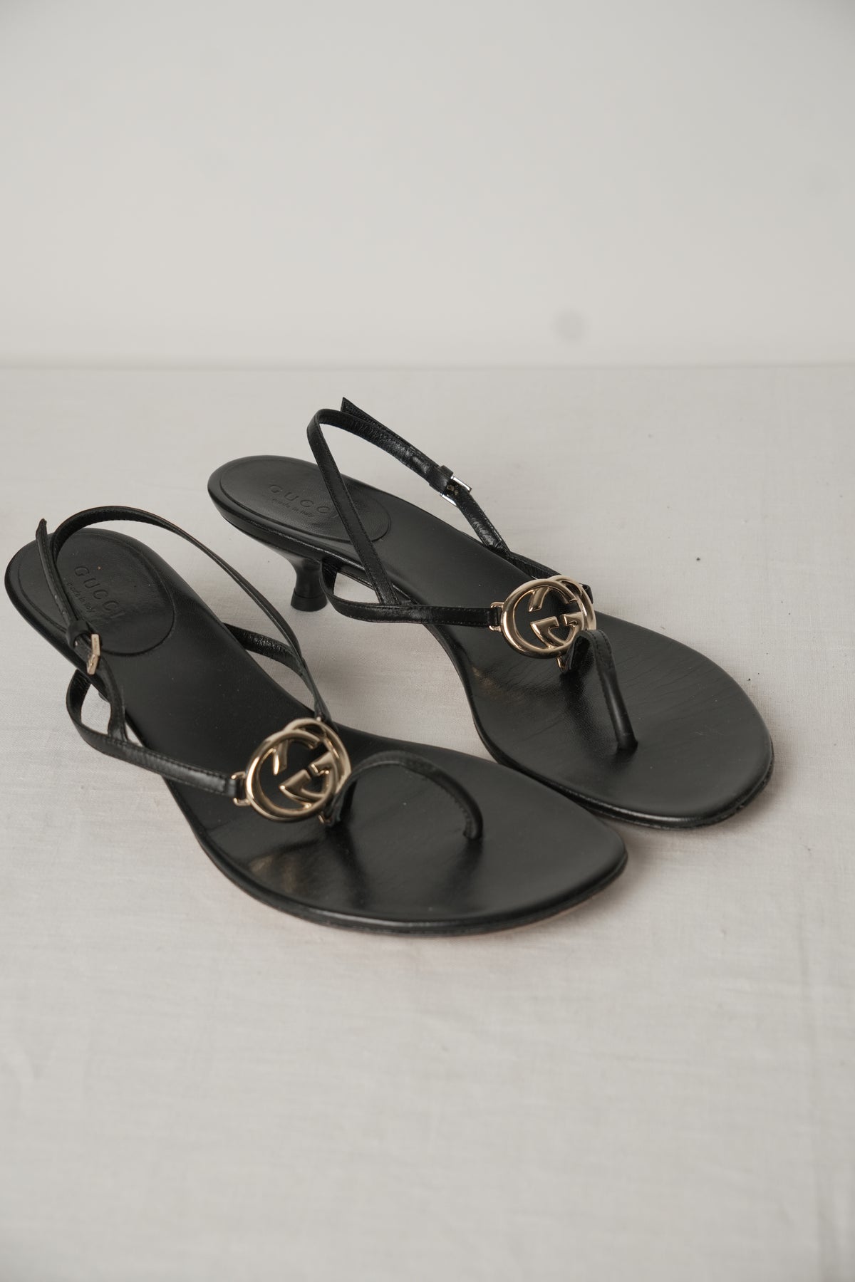 Gucci Metal Logo Strap Sandals Sz37