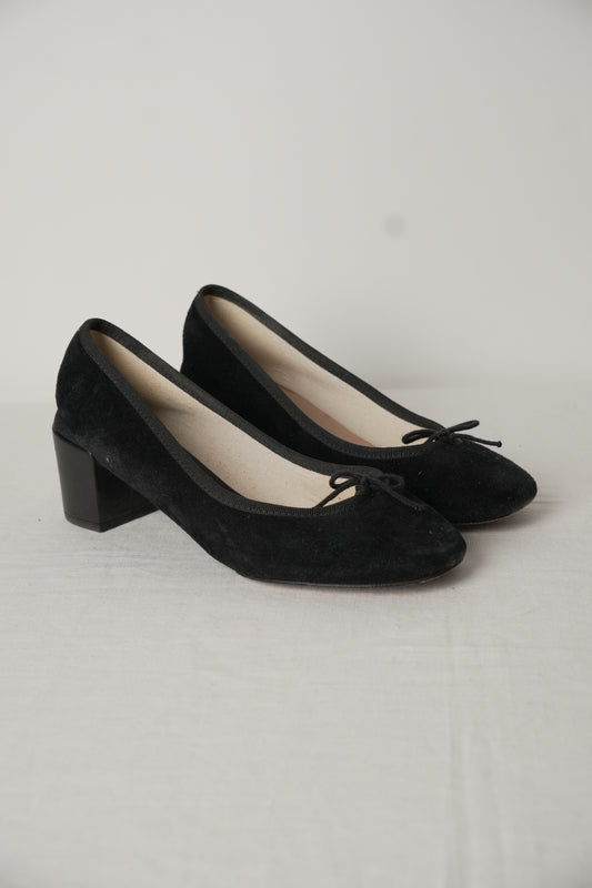 Repetto Suede Black Flats Sz37