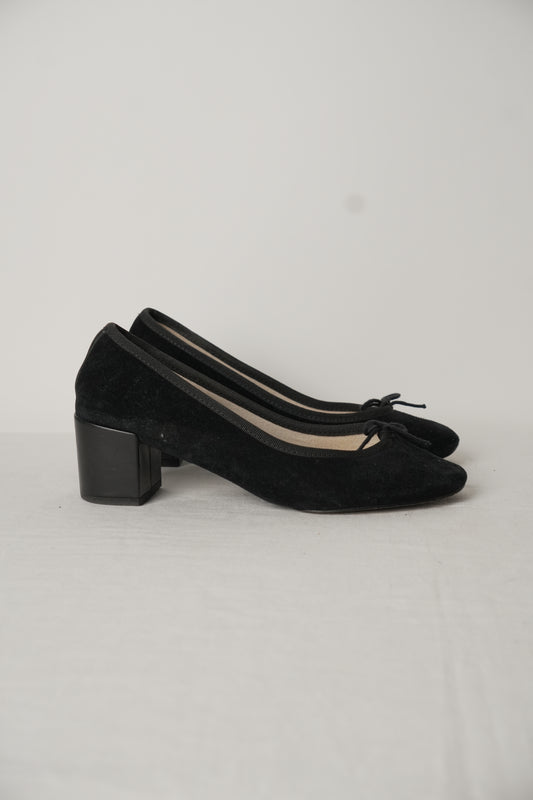 Repetto Suede Black Flats Sz37