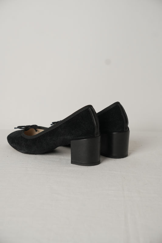 Repetto Suede Black Flats Sz37