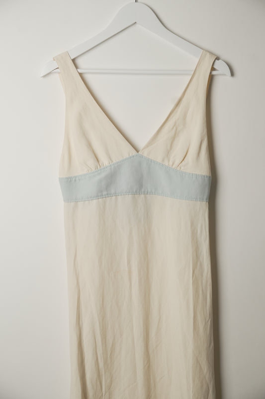 Missoni Sleeveless White Blue Grey Block Straight Midi Dress