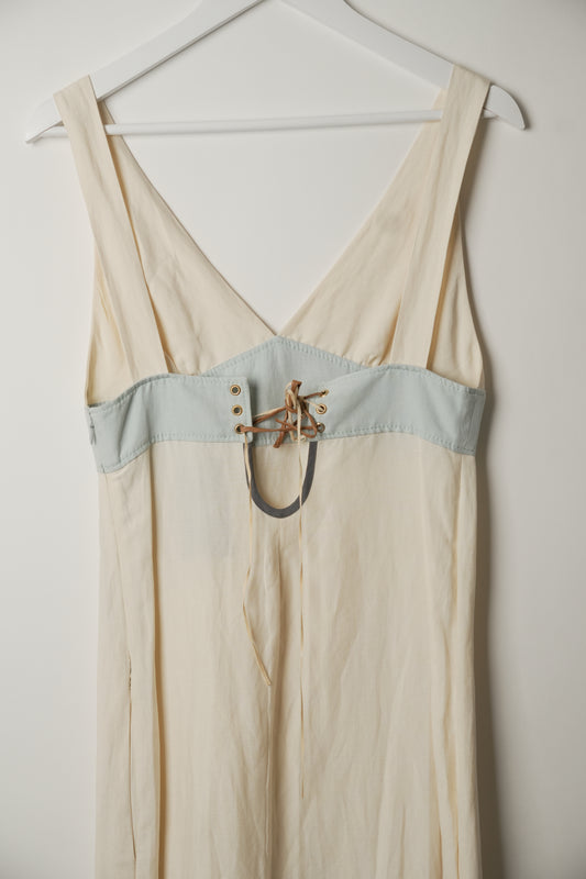 Missoni Sleeveless White Blue Grey Block Straight Midi Dress