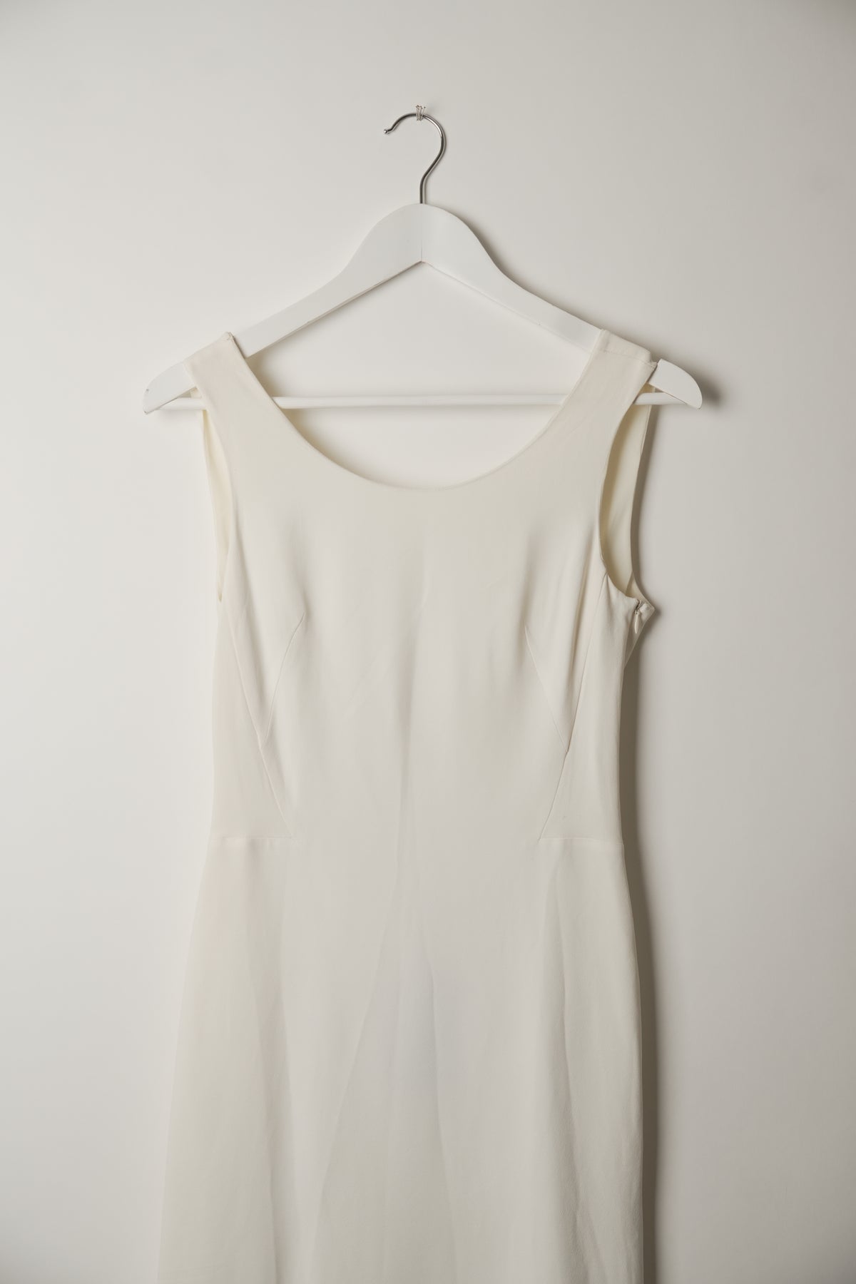 Valentino White Sless Low Mesh Sequin Back Dress