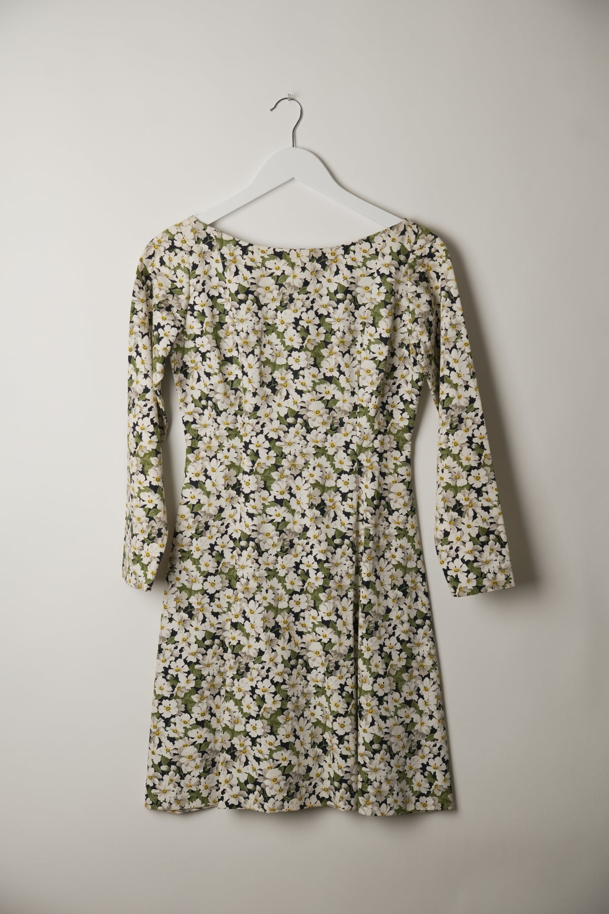 Yves Saint Laurent Rive Gauche Floral Cotton V Back Bow Dress