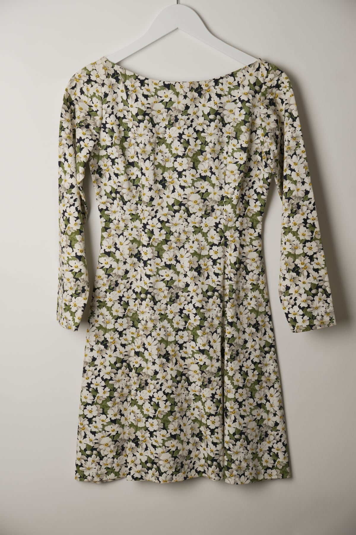Yves Saint Laurent Rive Gauche Floral Cotton V Back Bow Dress