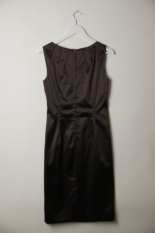 Dolce & Gabbana Pleated Scoop Neck Sleeveless Pencil Dress