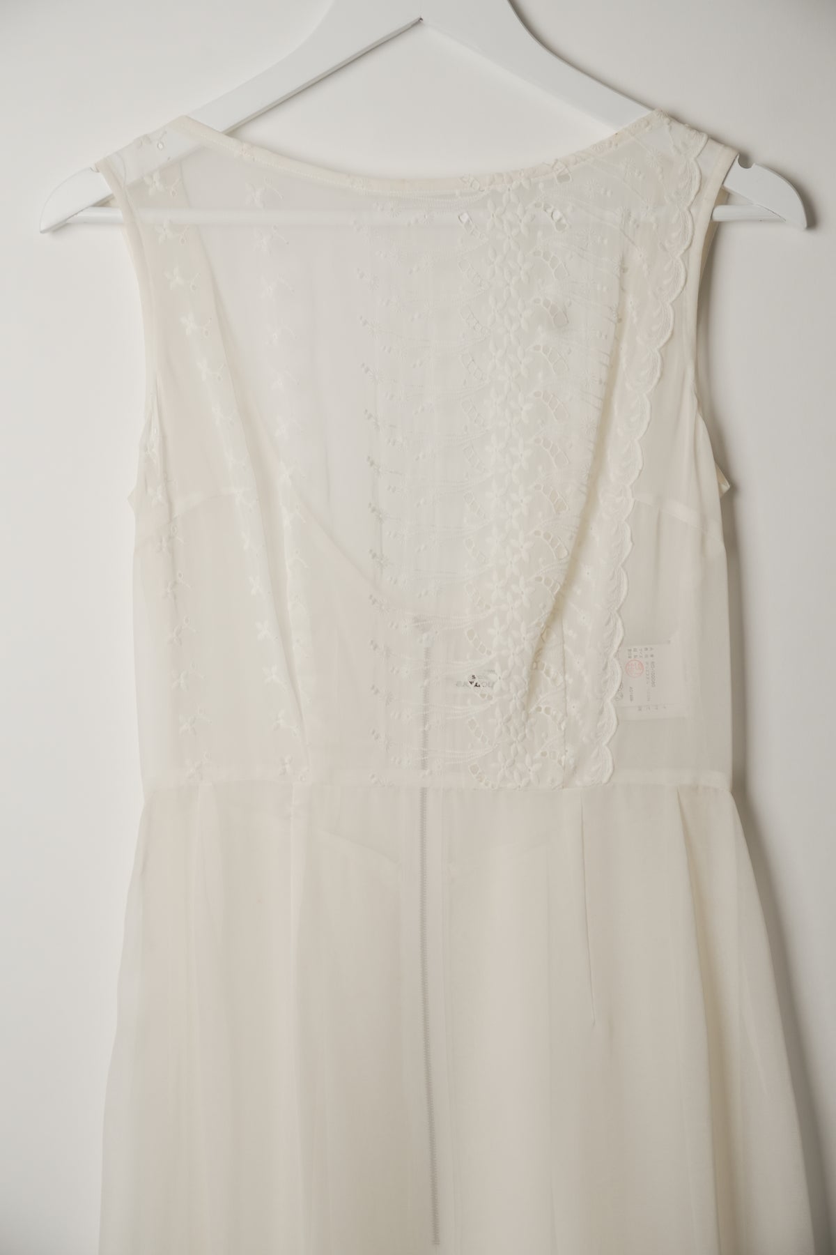 Robe de Chambre Comme des Garcons Sleeveless Lace Embroidery Sheer Dress AD1998