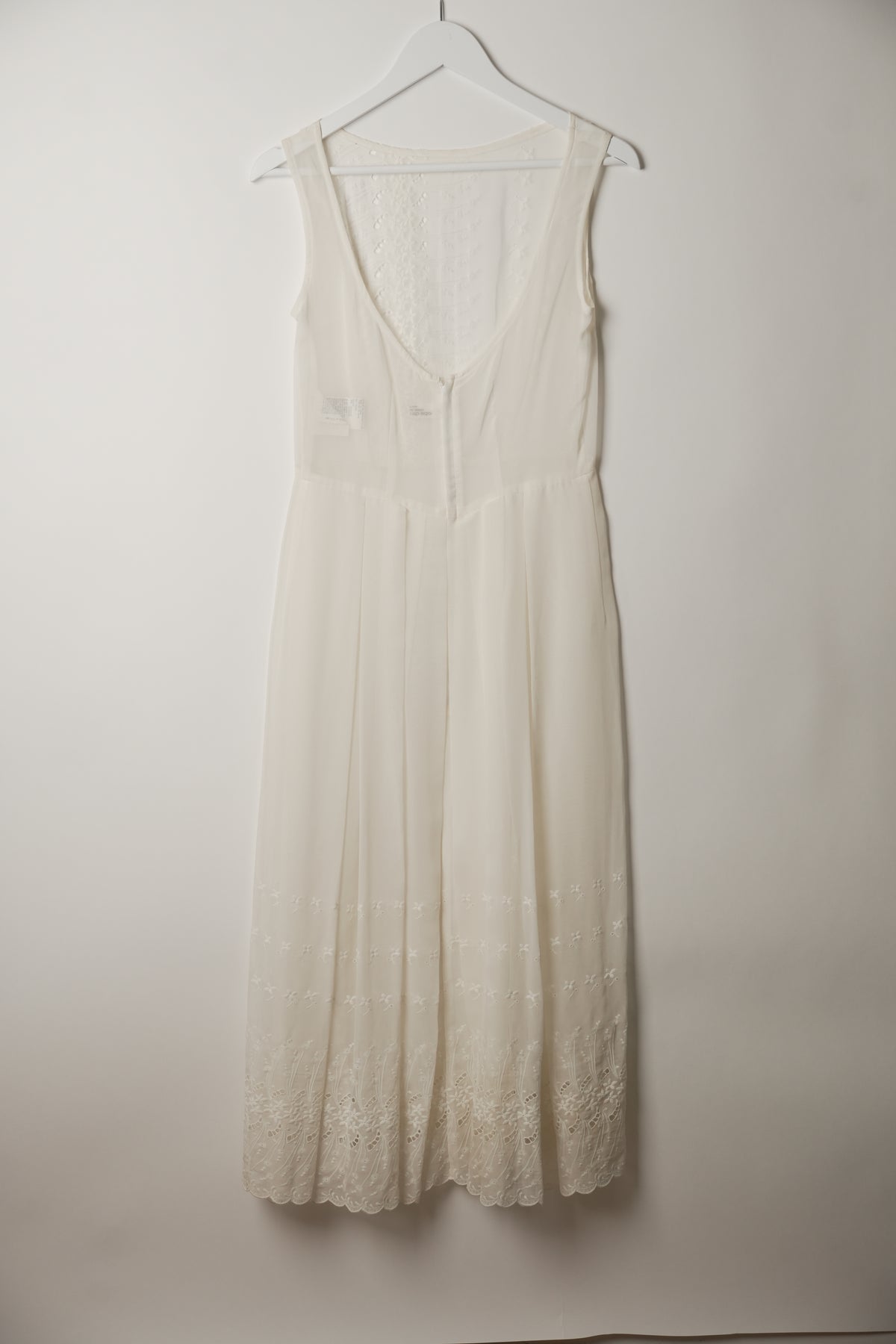 Robe de Chambre Comme des Garcons Sleeveless Lace Embroidery Sheer Dress AD1998