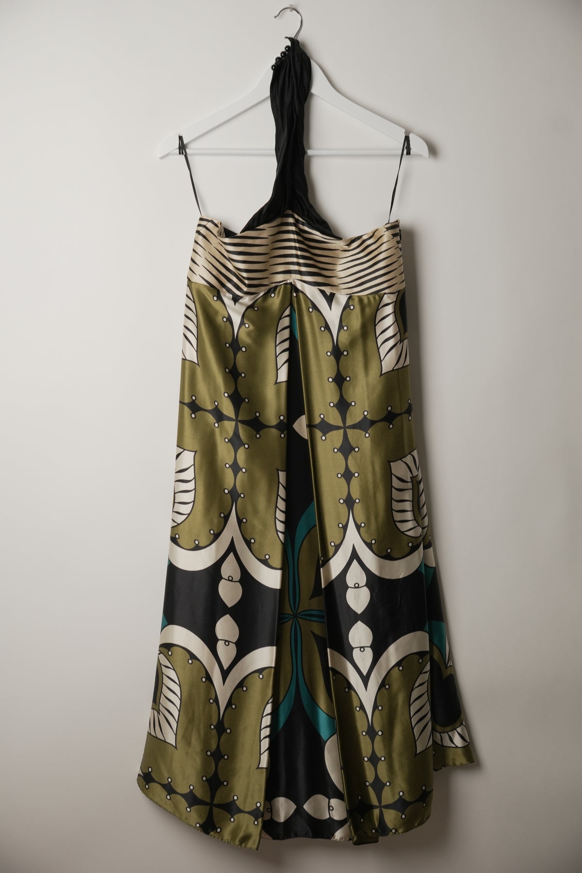 Kenzo Halterneck 100% Silk Tribal Print Maxi Dress