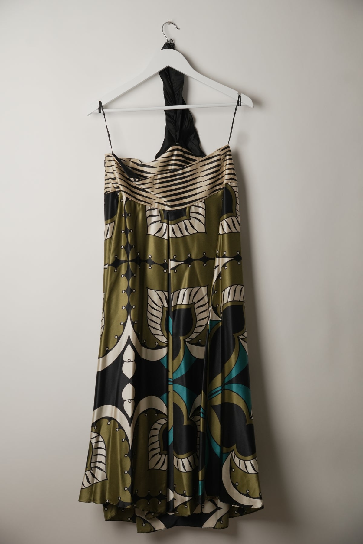 Kenzo Halterneck 100% Silk Tribal Print Maxi Dress