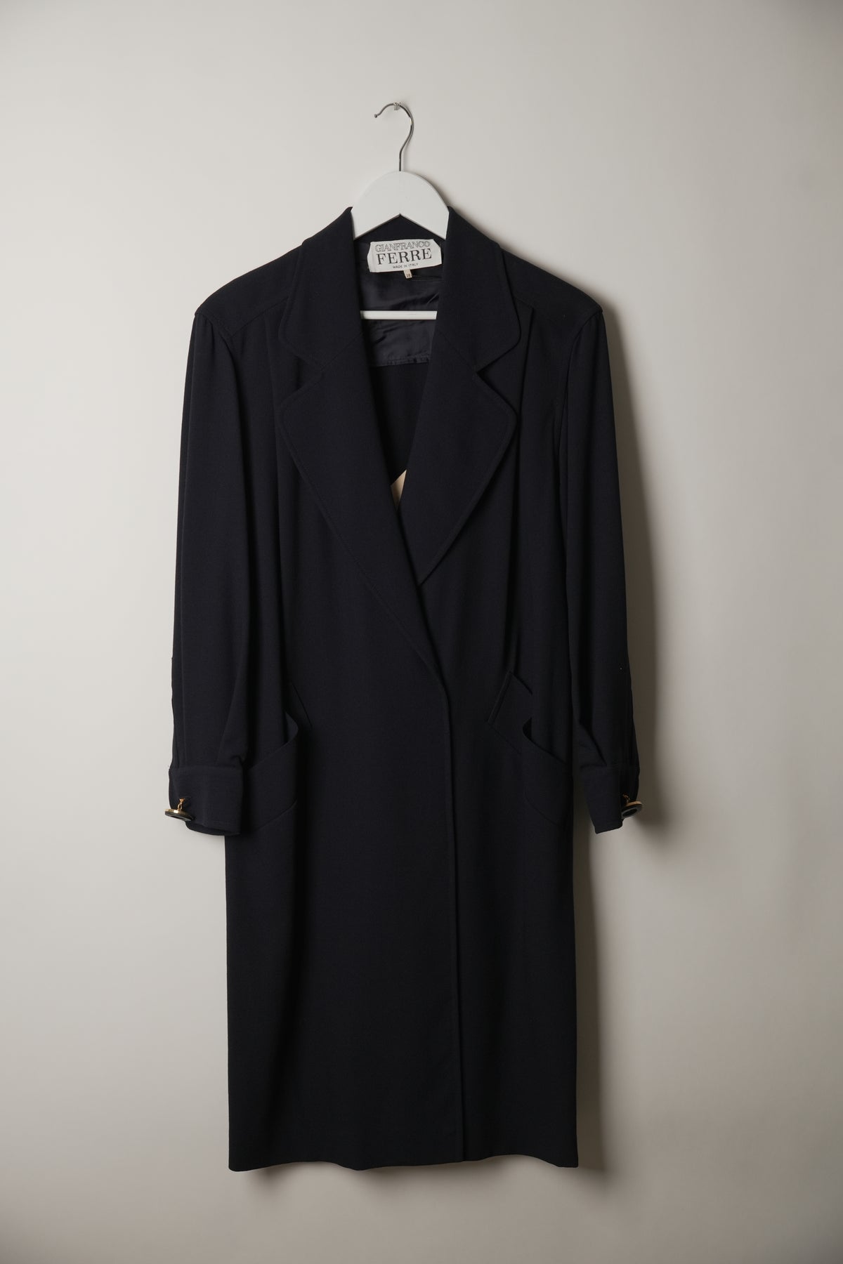 Gianfranco Ferre Navy with inbuilt shelf tank Long Sleeve Blazer Dress