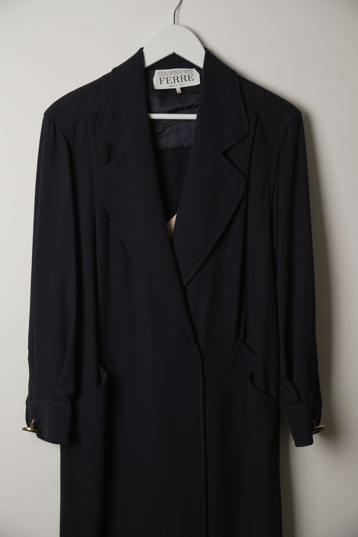 Gianfranco Ferre Navy with inbuilt shelf tank Long Sleeve Blazer Dress