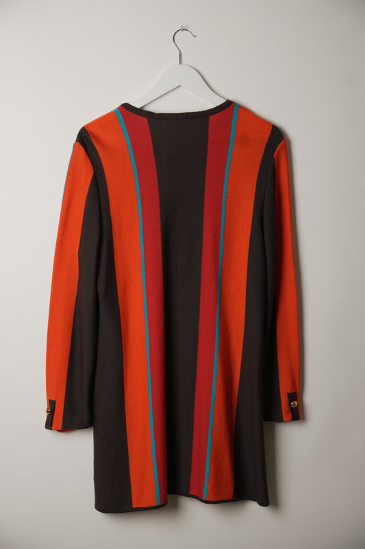 Celine Multi Colour Long Sleeve Knit Mini Dress