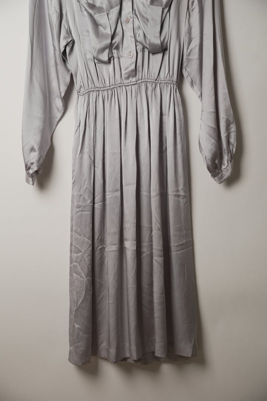 Valentino Ice Purple Shoulder Pad Button Down Shirt Dress