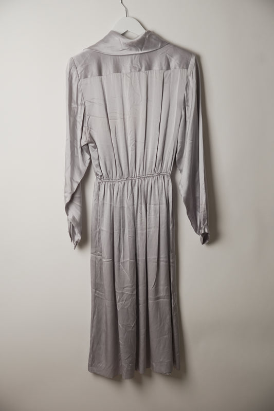 Valentino Ice Purple Shoulder Pad Button Down Shirt Dress