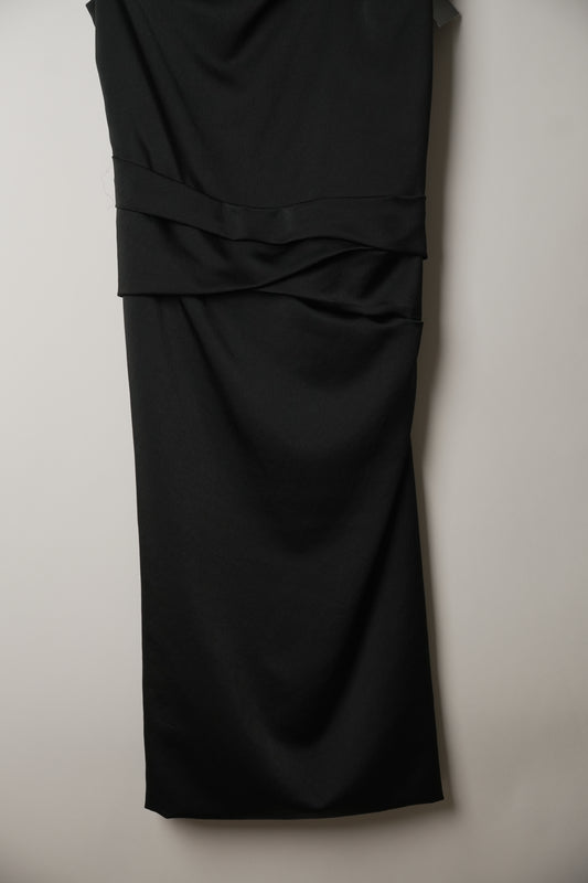 Valentino Knee Length Dress w Asymmetric Neck Bow