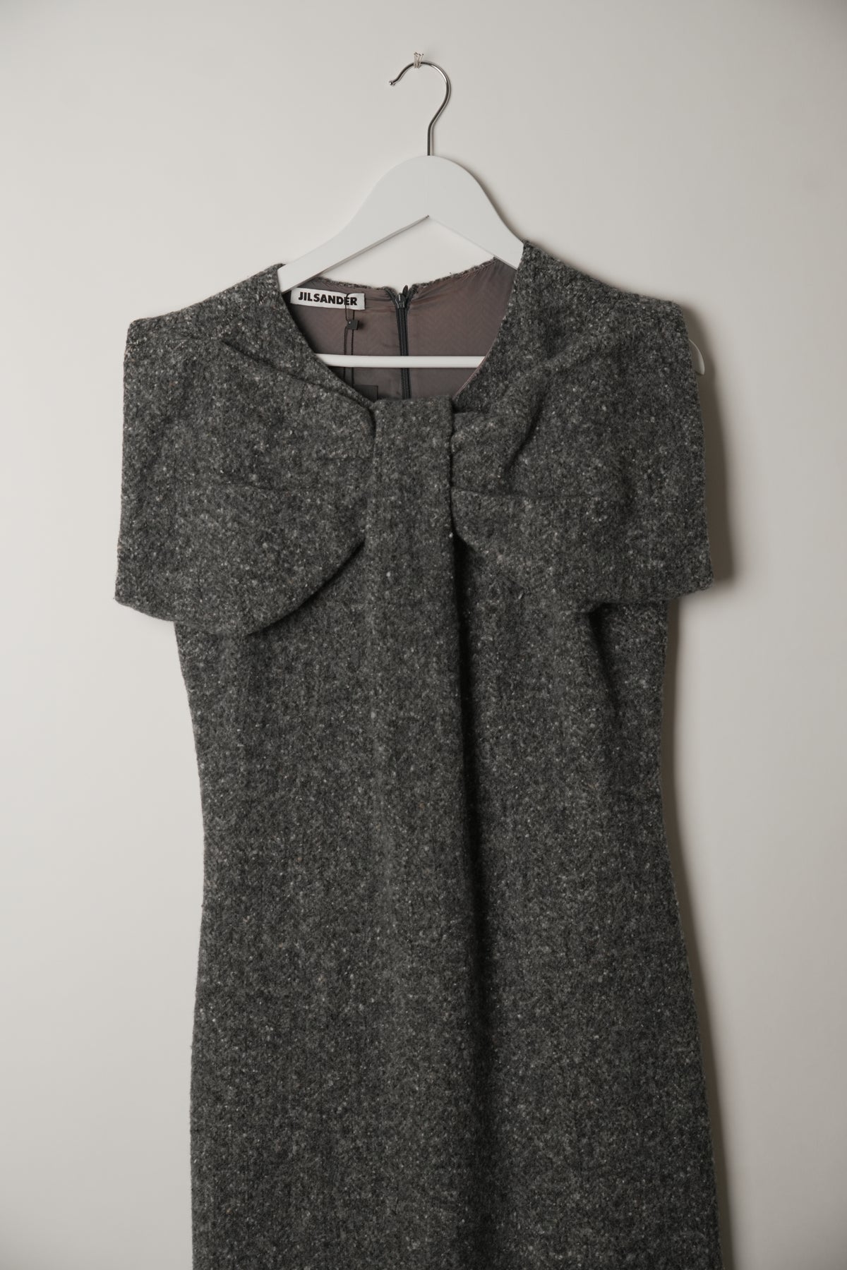 Jil Sander Puff Bow Chest Sleeveless Knit Midi Dress