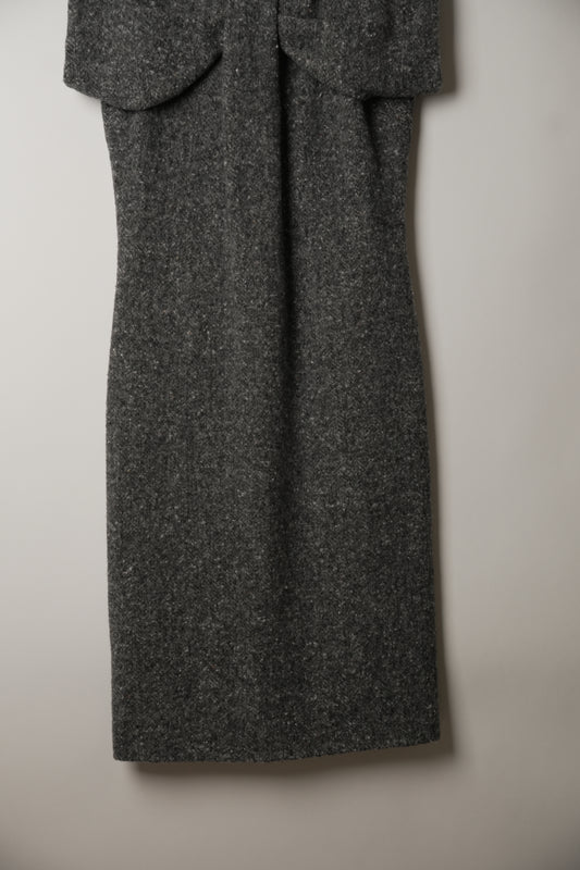 Jil Sander Puff Bow Chest Sleeveless Knit Midi Dress