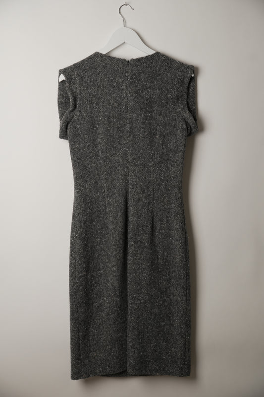 Jil Sander Puff Bow Chest Sleeveless Knit Midi Dress