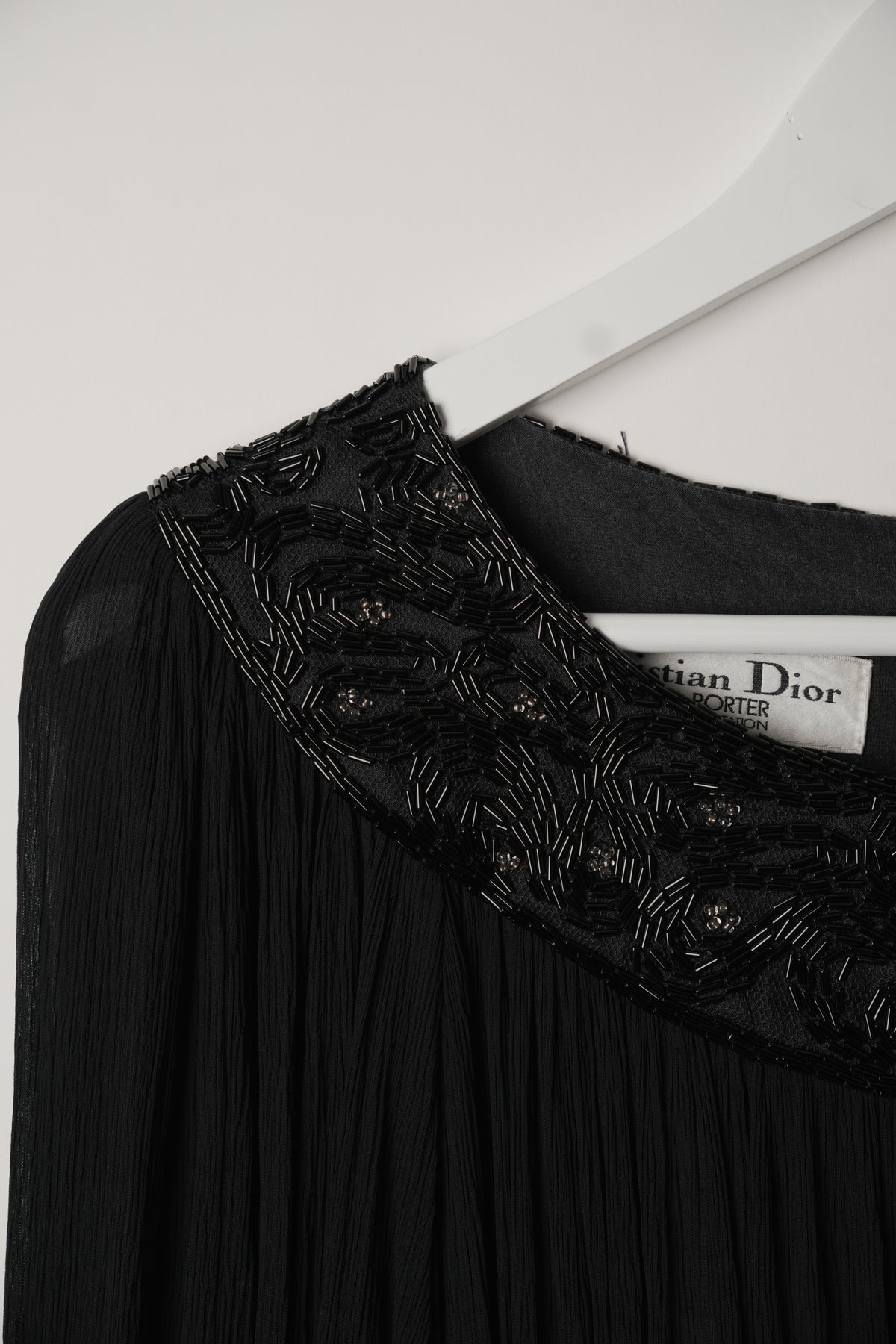 Christian Dior Embellished Boat Neck Long Sleeve Dress