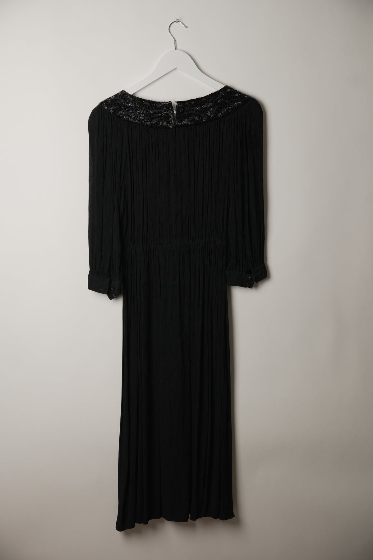 Christian Dior Embellished Boat Neck Long Sleeve Dress
