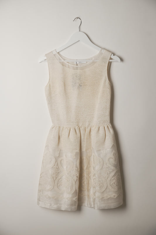 Blugirl Blumarine Organza Babydoll Paisley Embroidered Dress