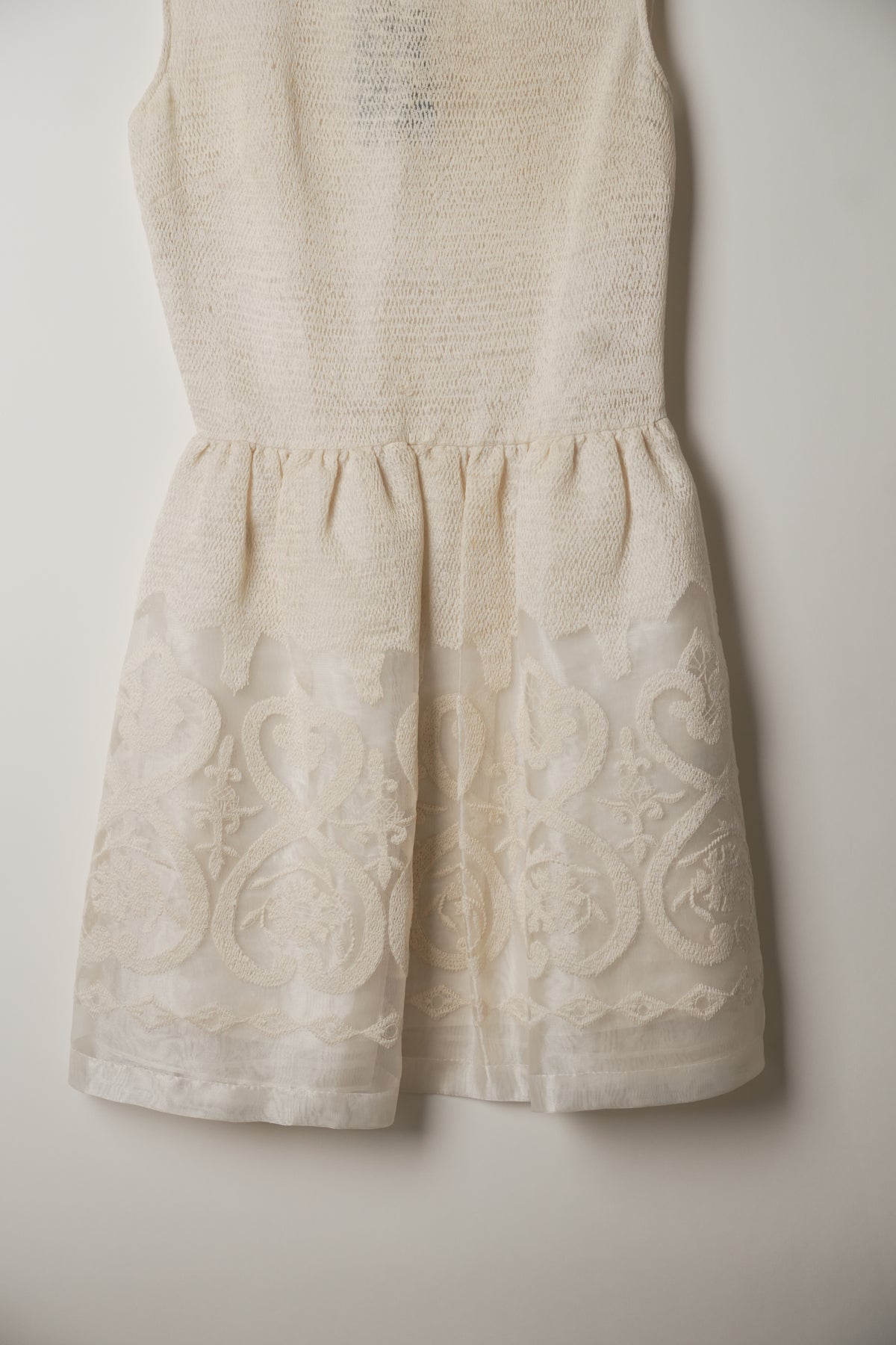 Blugirl Blumarine Organza Babydoll Paisley Embroidered Dress