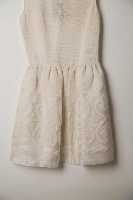 Blugirl Blumarine Organza Babydoll Paisley Embroidered Dress