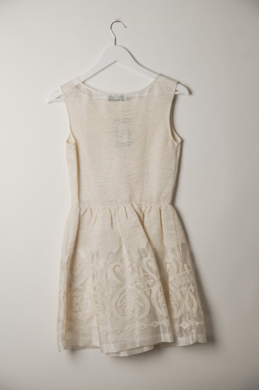 Blugirl Blumarine Organza Babydoll Paisley Embroidered Dress
