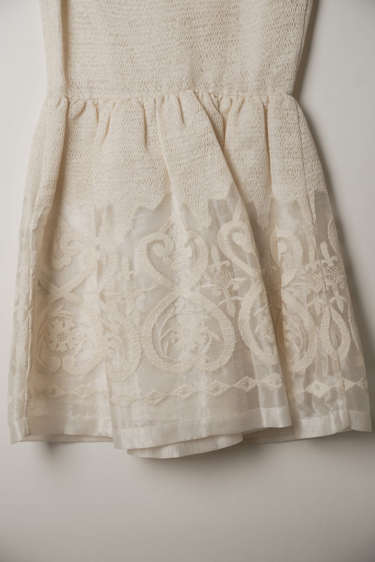 Blugirl Blumarine Organza Babydoll Paisley Embroidered Dress