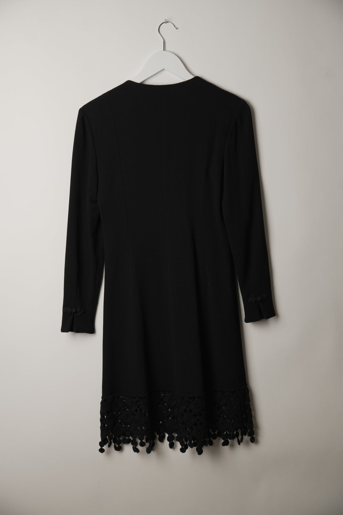 Valentino Frog Closure with Lace Hem Blazer Long Sleeve Dress 80s