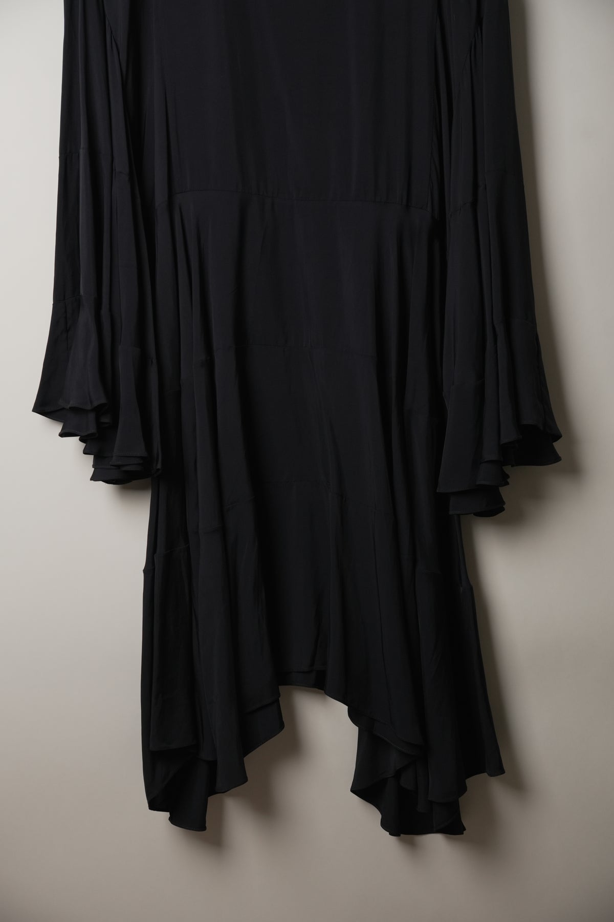 Chloe Long Flare Sleeve Satin Dress