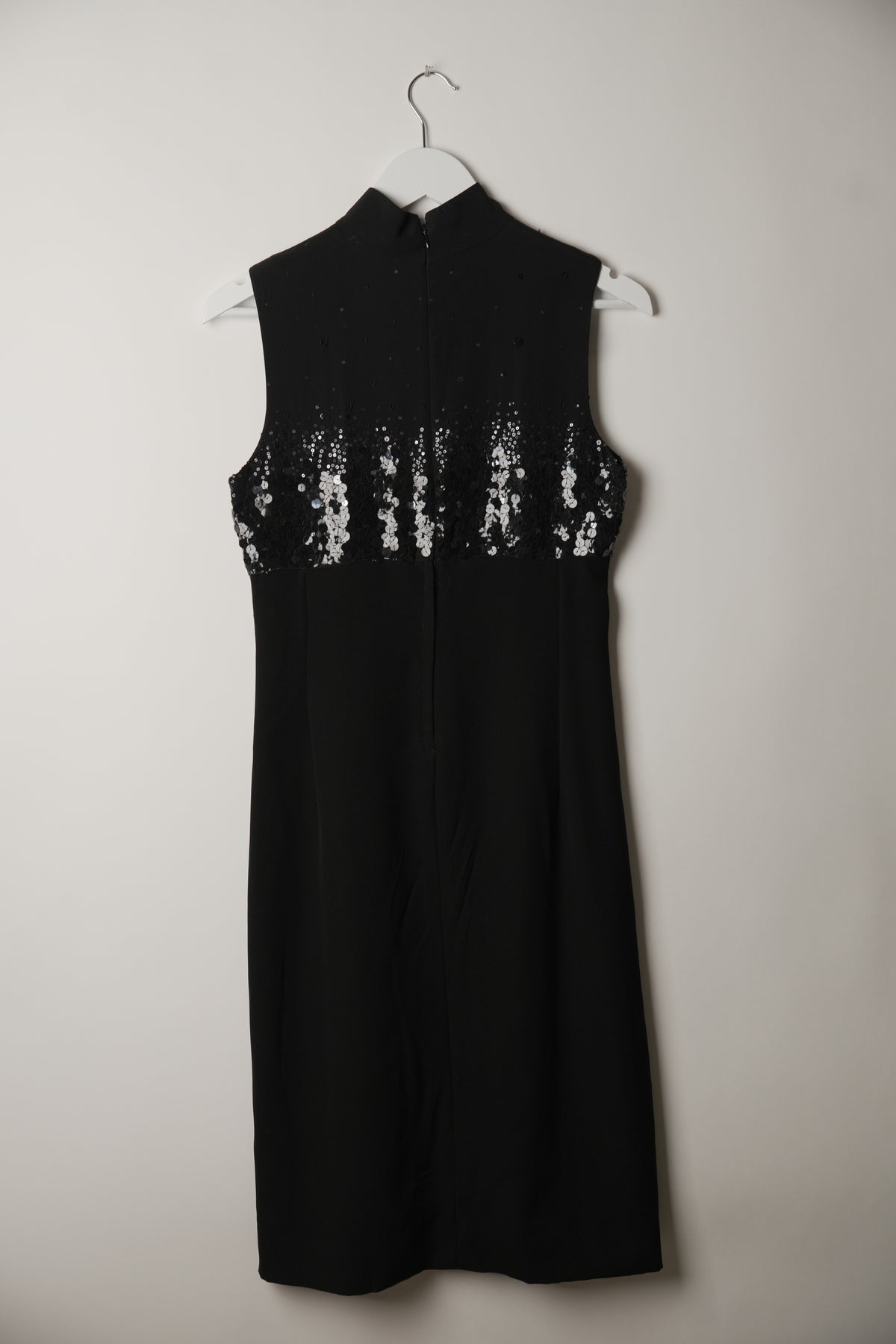 Iceberg Italian Sequin Mock Neck Sleeveless Midi Dress