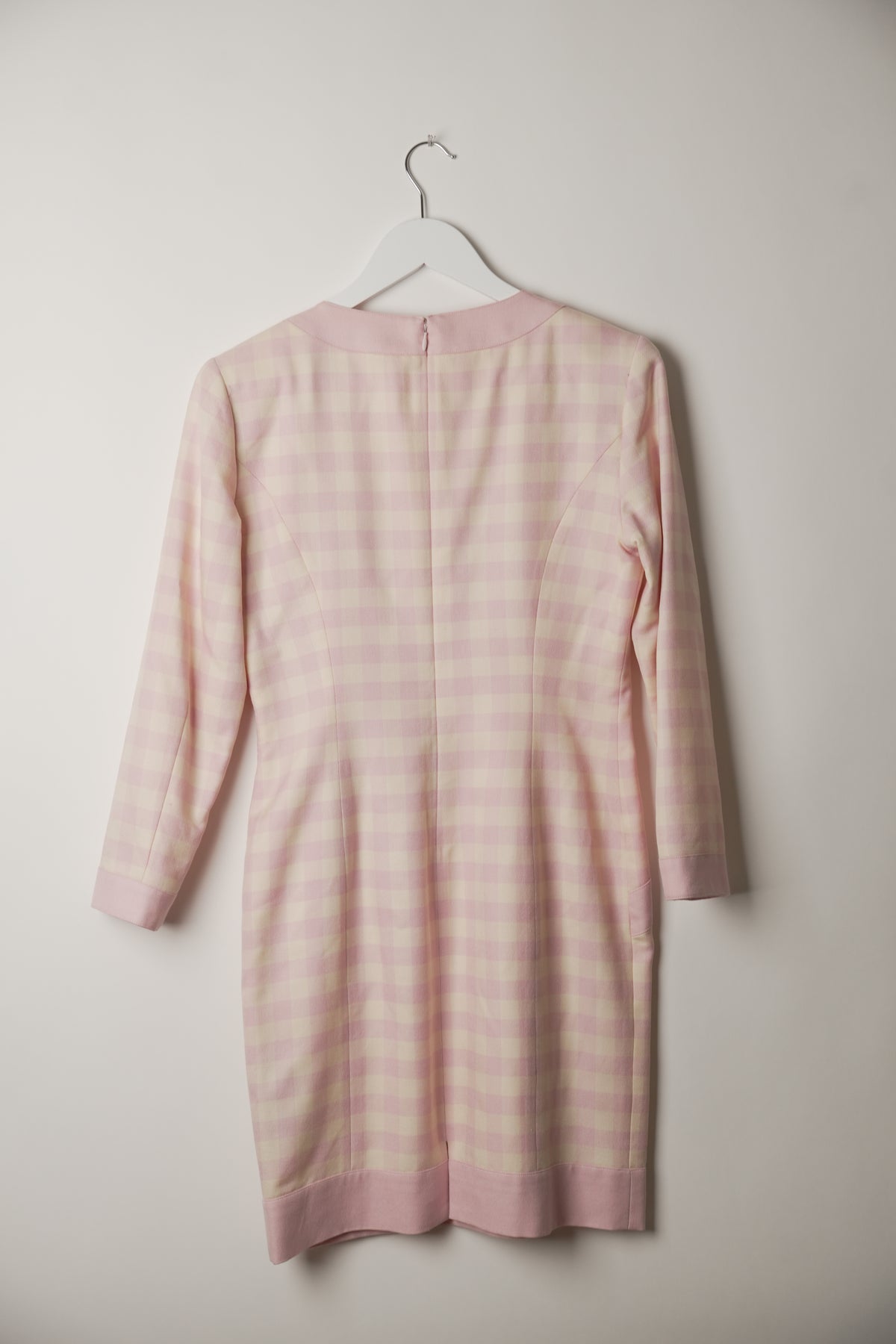 Courreges Checkered Long Sleeve Bow Midi Dress