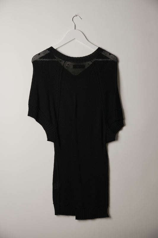 Y's Yohji Yamamoto Cotton V Neck Knit Short Sleeve Dress