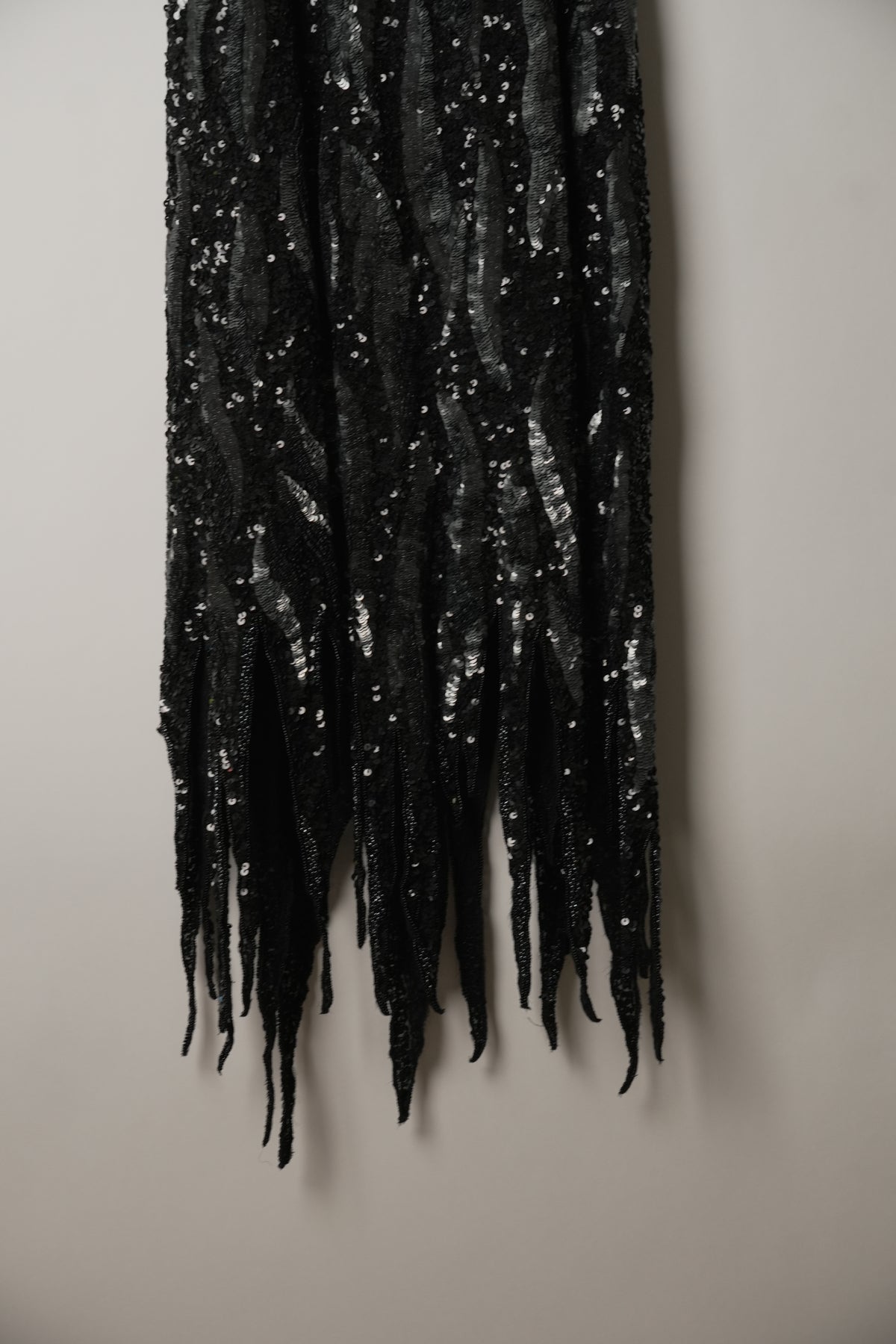 Jean Louis Scherrer Flame Beaded Halterneck Fringe Evening Dress