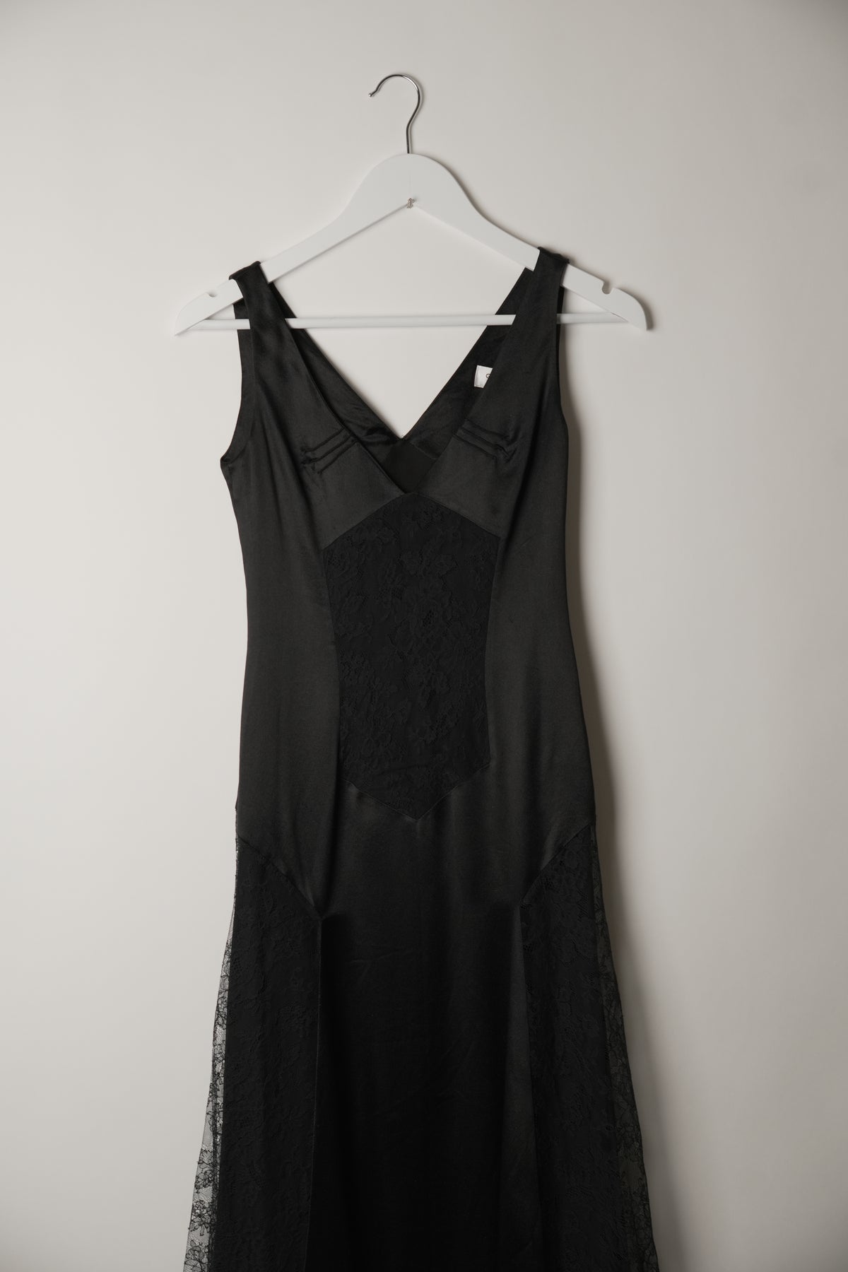 Givenchy Silk Sless V Neck Lace Insert Dress Gown Sz 38