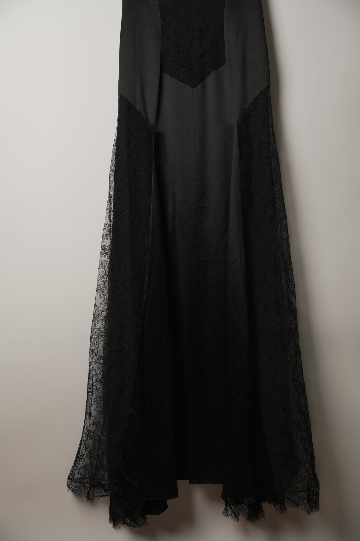 Givenchy Silk Sless V Neck Lace Insert Dress Gown Sz 38
